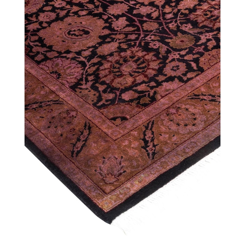 Overton Hand Knotted Wool Vintage Inspired Modern Contemporary Overdyed Pink Runner Rug - 3' 0" x 9' 1"