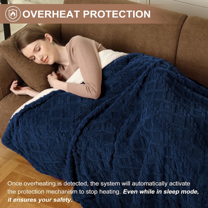 Heated Blanket with 10 Heating Levels and Time Settings, Machine Washable