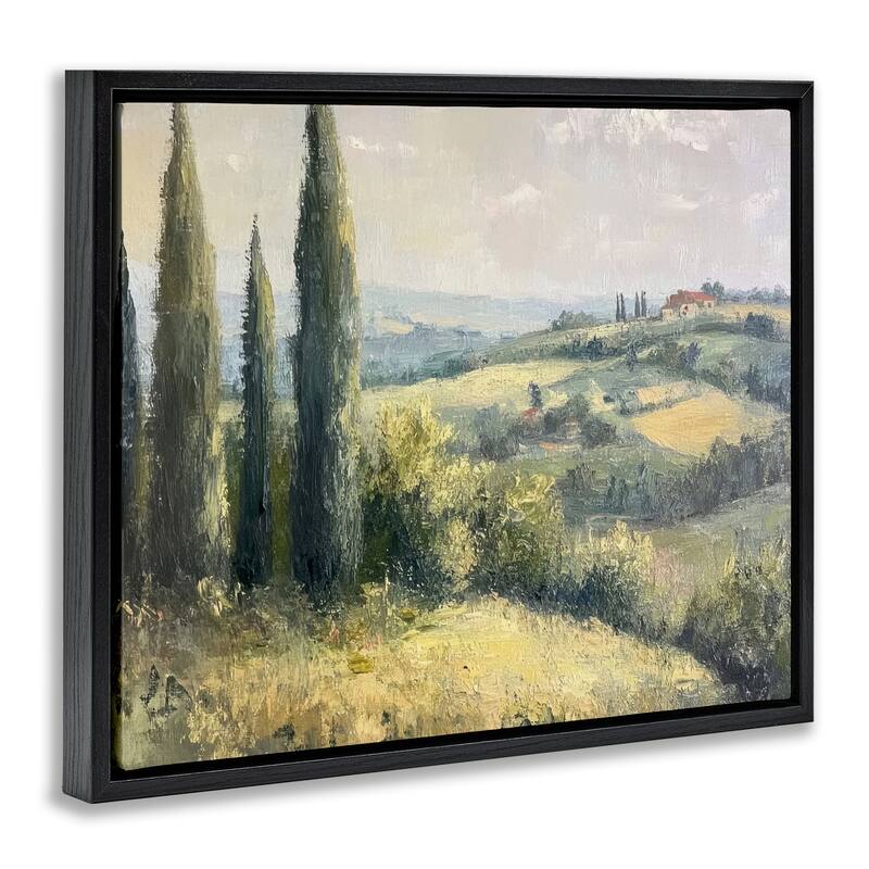 Stupell Rolling Hills Country View Framed Floater Canvas Wall Art Design By Petal Prints Design