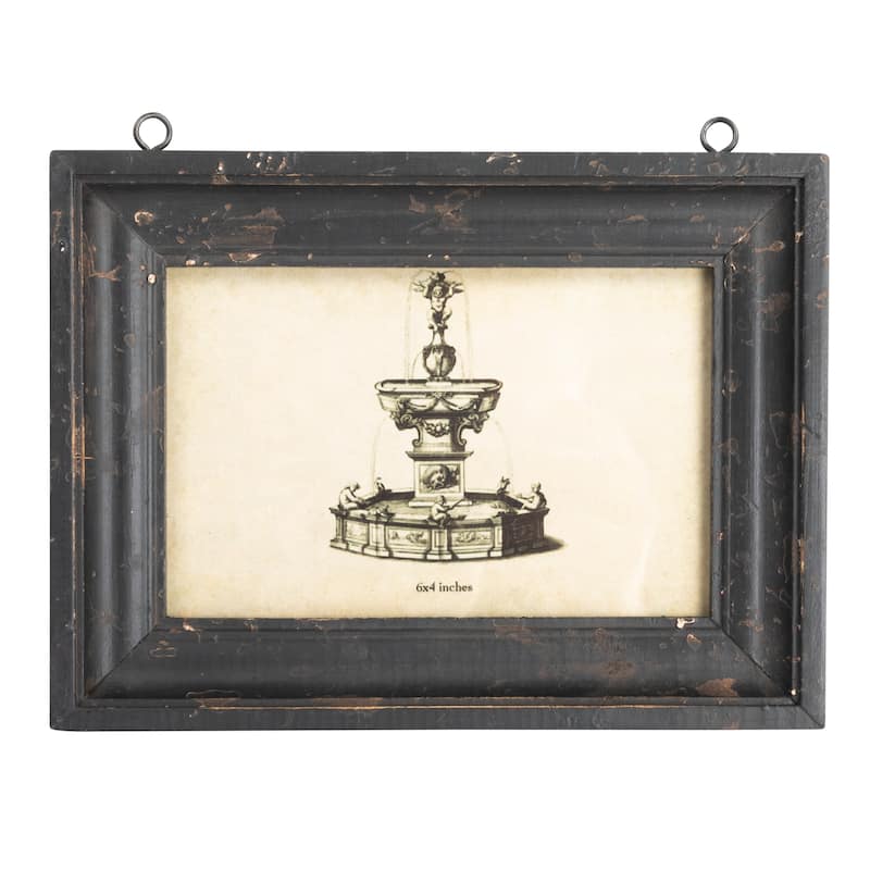Decorative Wood Ladder with 6 Hanging Photo Frames
