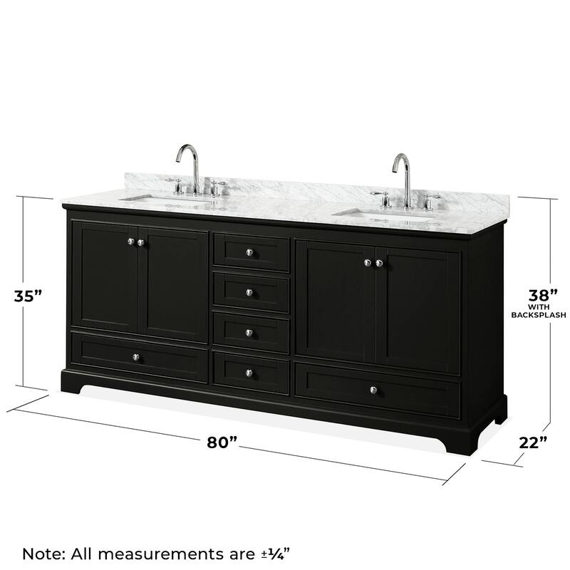 Wyndham Collection Deborah 80" Free Standing Double Vanity Set with