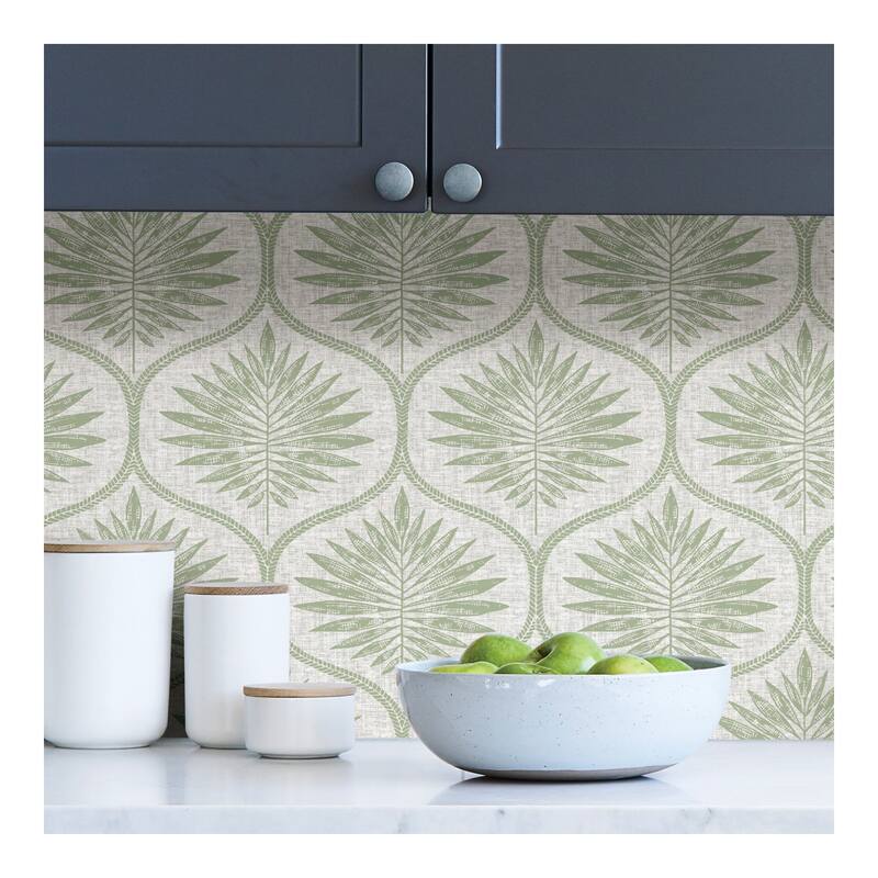 NuWallpaper Green Primitive Leaves Peel & Stick Wallpaper - 216in x 20.5in x 0.025in
