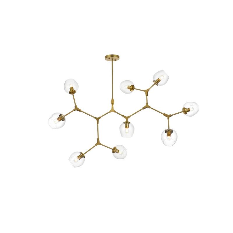 Elegant Lighting 1712G60 Cavoli 9 Light 60" Wide Abstract Chandelier - Brass