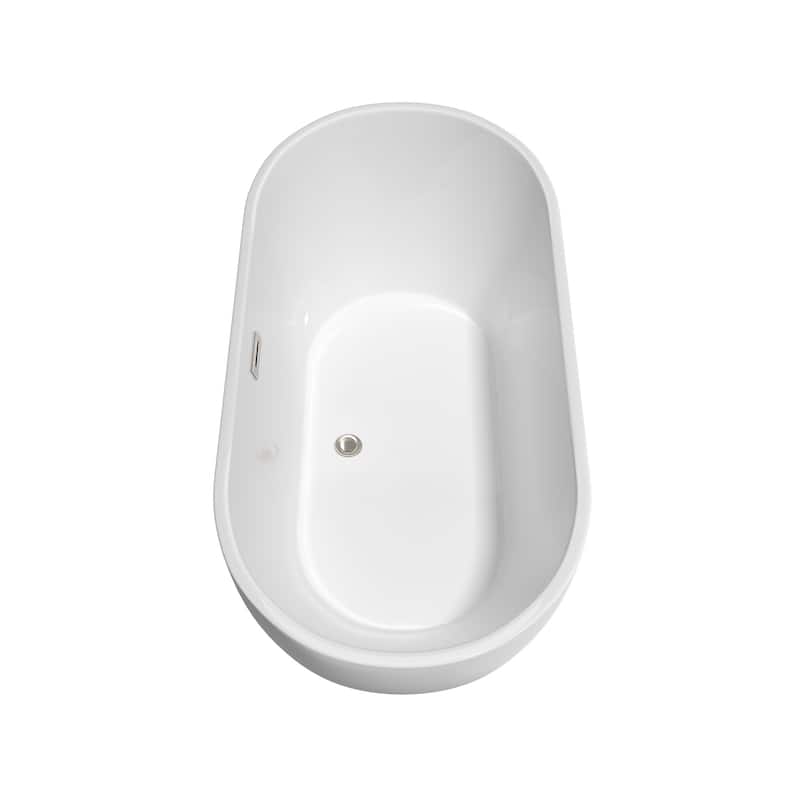 Wyndham Collection Brooklyn 60" Free Standing Acrylic Soaking Tub with