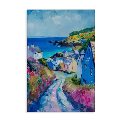 Stupell Seaside Town Overlook Canvas Wall Art Design By LSR Design Studio