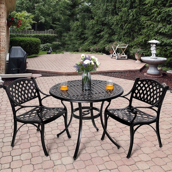 round garden table and chairs