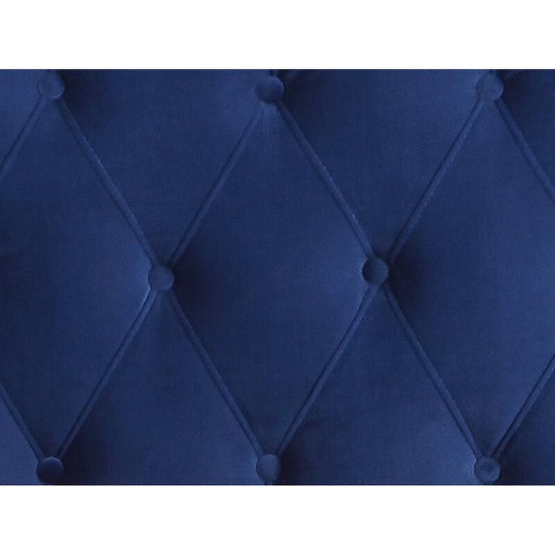 Blue Queen Upholstered Bed, Navy Transitional Style