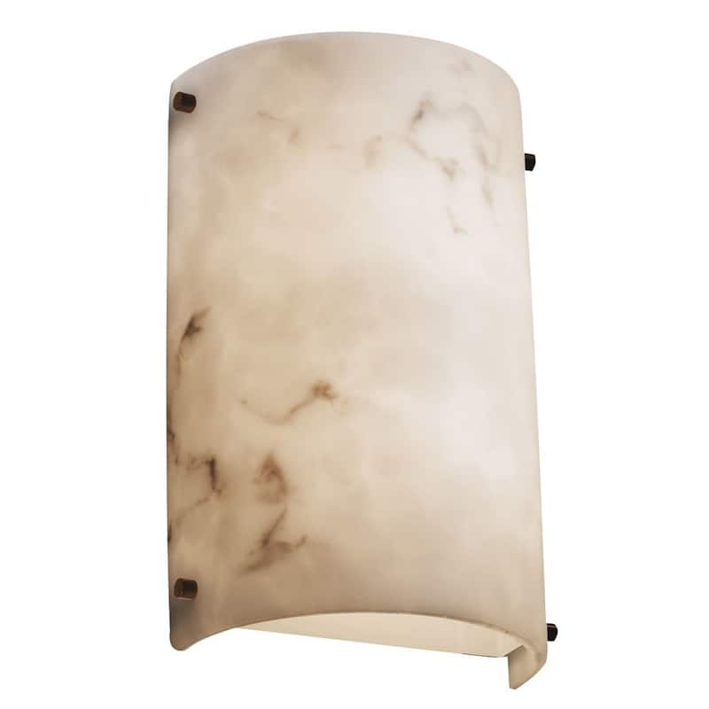 Justice Design LumenAria Finials 2-light Dark Bronze ADA Wall Sconce, Faux Alabaster Shade