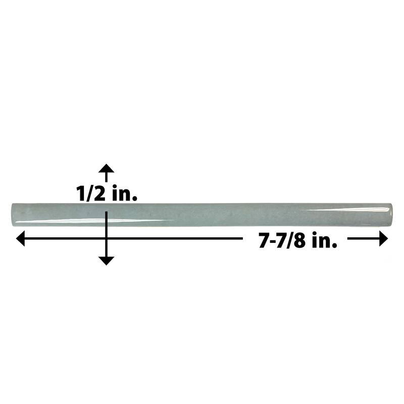 Merola Tile Coco Demi-Bullnose Glossy Blue Grass 1/2" x 7-7/8" Ceramic Wall Trim - (1 Tile)