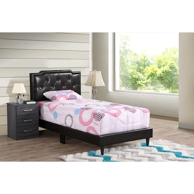 Cappuccino Twin Bed with Rich Finish, Compact Frame and Durable Construction for Guest Rooms, Kids' Rooms or Apartments