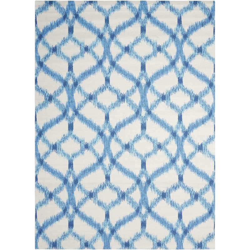Naples Trellis Ikat Aegean Indoor/ Outdoor Area Rug by Havenside Home