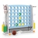 preview thumbnail 10 of 8, Height Adjustable Connect Game w/Mesh Pocket for Indoor & Outdoor Light Blue & Gray