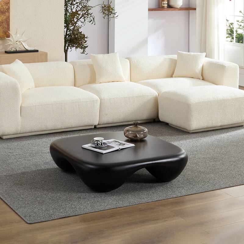 Modern Coffee Table Accent Table, Lightweight Center Table Sofa Side Table with Unique Geometric Design