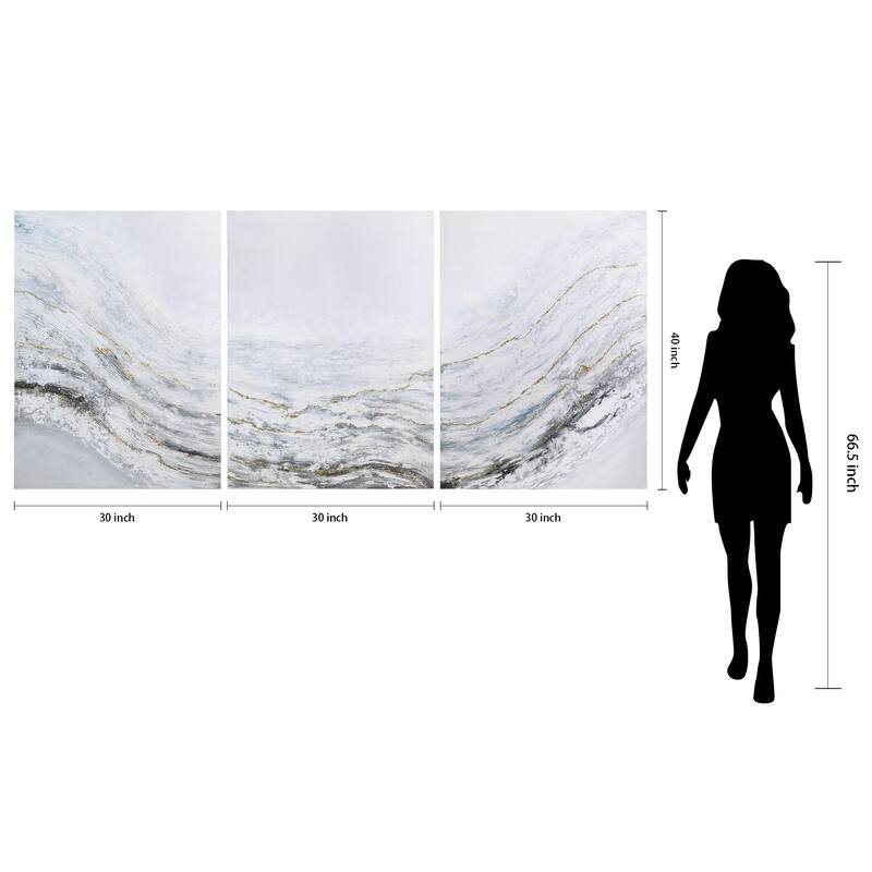 Blizzard Textured Metallic Hand Painted Wall Art by Martin Edwards