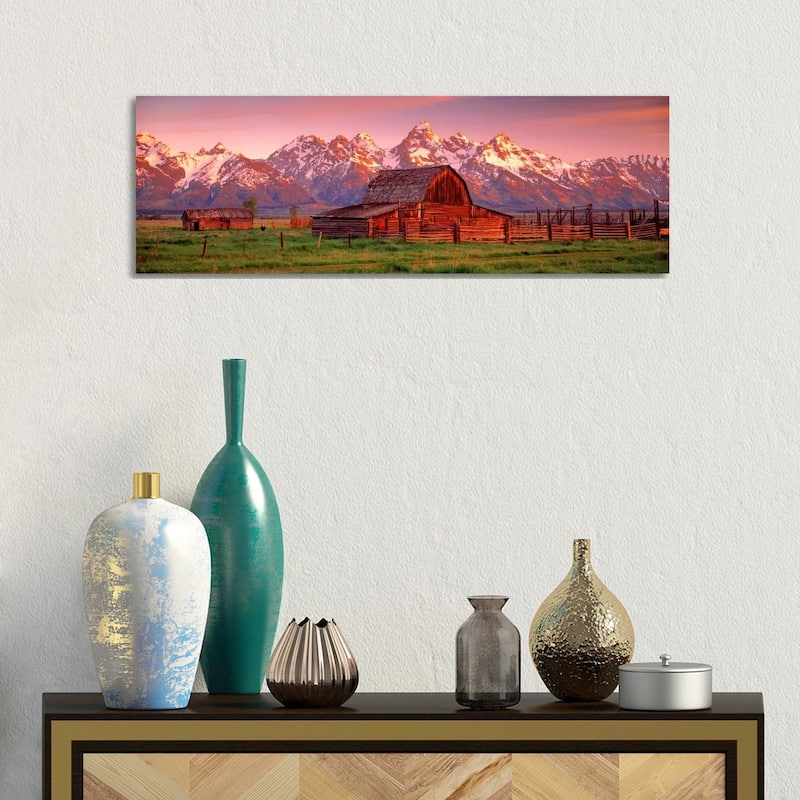 iCanvas "Barn Grand Teton National Park WY USA" by Panoramic Images Canvas Print - 12x36x1.5