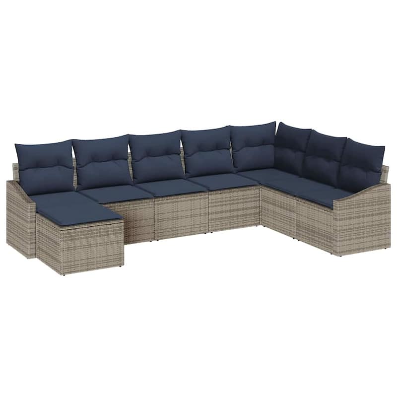 vidaXL 9 Piece Garden Sofa Set with Cushions - 113.6×70.3×46.1