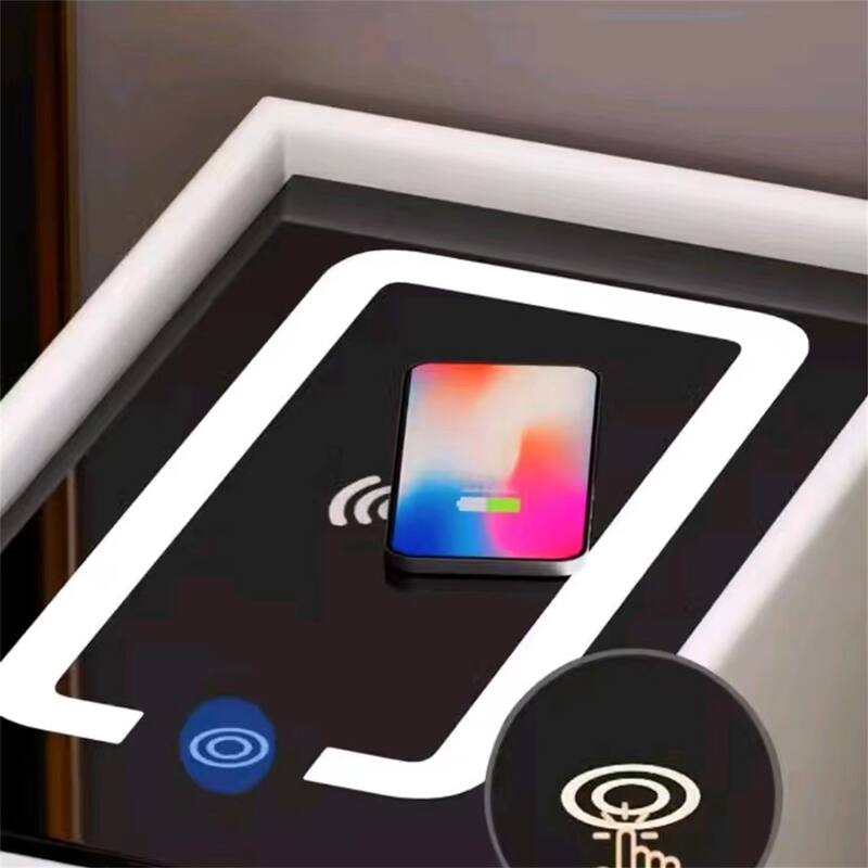 Smart Nightstand,with Charging Station Wireless & Bluetooth Speaker
