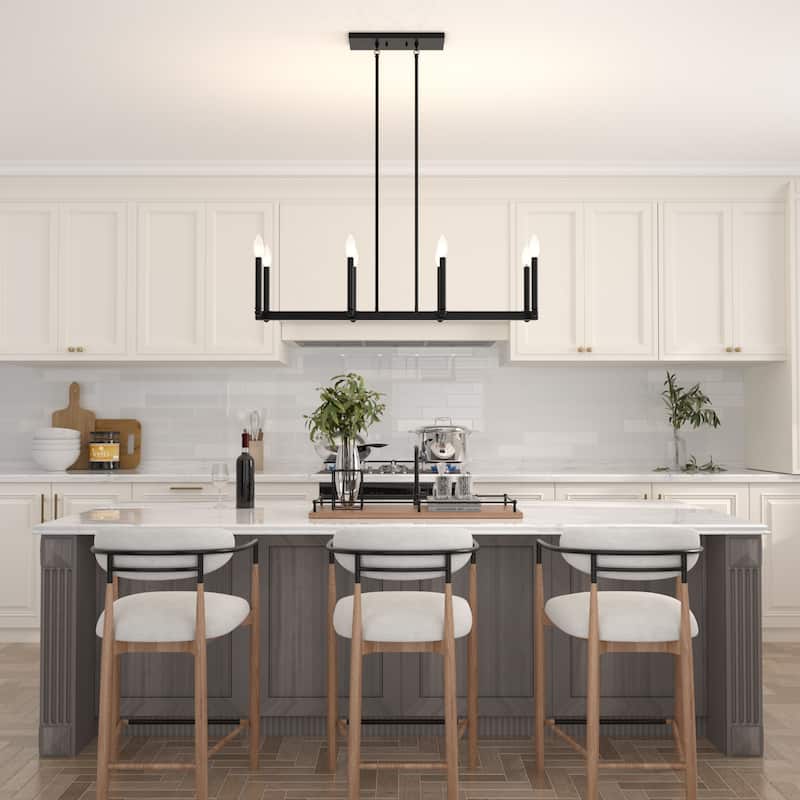 Acroma 8-lights 43.3In Dimmable Modern Gold Linear Chandelier for Dining Room - 8-light