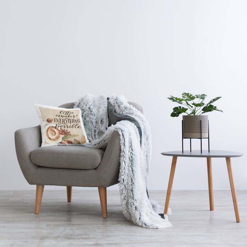 Stupell Rustic Coffee Makes Possible Decorative Printed Throw Pillow Design by Kim Allen