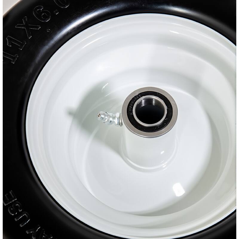 Set of 2 Smooth Tire and Wheel, 11x6-5 Solid Rubbe Riding Lawn Mower Tire, 3/4" Bearing, 5.8" Centered Hub, for Zero Turn Mowers