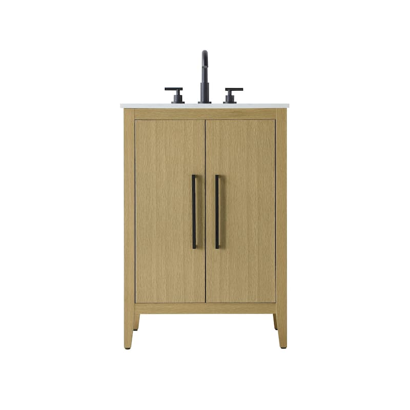 Elegant Lighting VF29324 Millie 24" Free Standing Single Basin Vanity - Honey Brown