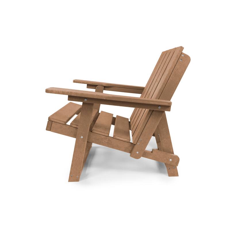 Amalfi Fully Assembled All-Weather Outdoor Folding Modern Adirondack Chair and Table Set - 3-piece