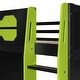 preview thumbnail 4 of 23, Full Size Wood Loft Bed with Desk, Multi-storage Shelves and RGB Light