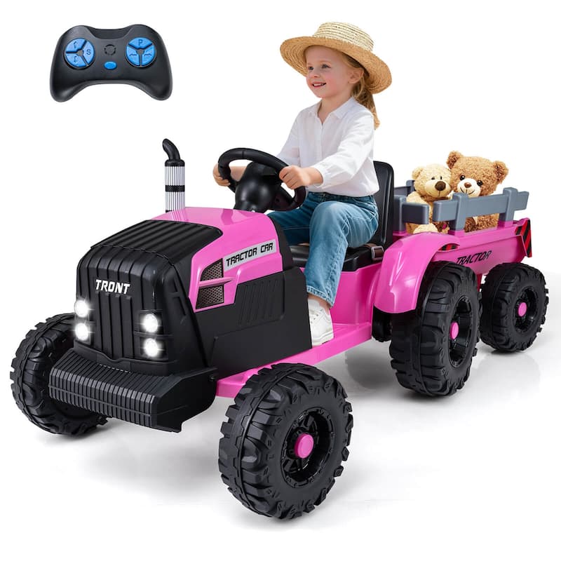 Costway 24V Ride On Tractor for Kids with Detachable Trailer Remote - See Details