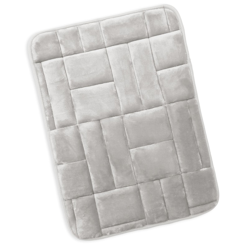 Clara Clark Ultra Soft Non Slip and Absorbent Bath Rug - Tiled Velvet Memory Foam Bath Mat