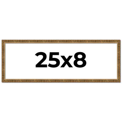 25x8 Frame Gold Picture Frame - Complete Modern Photo Frame Includes