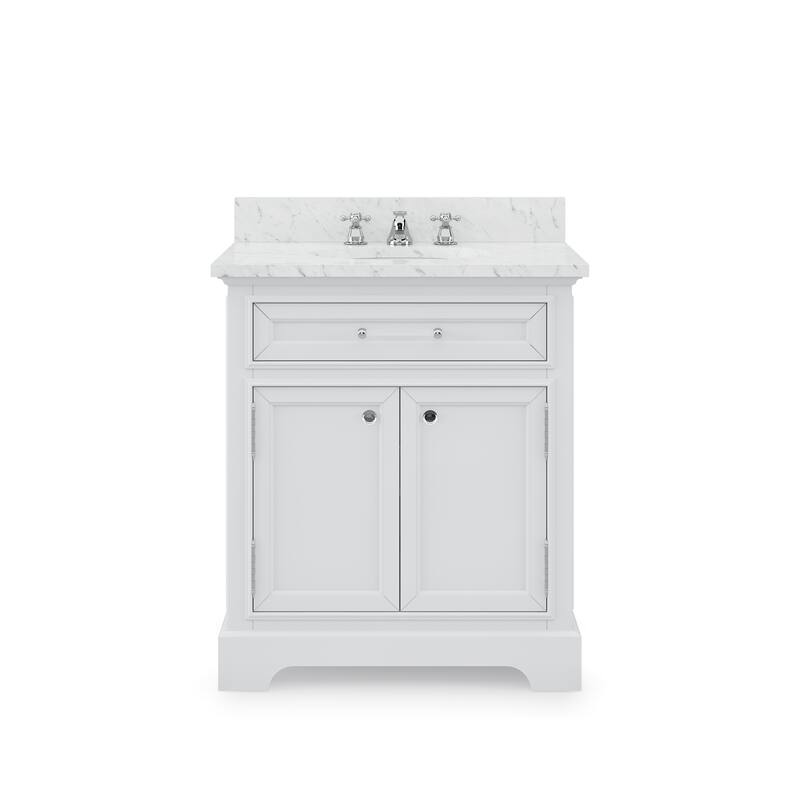 Water Creation Derby 30-inch Solid White Single Sink Bathroom Vanity - Vanity Only