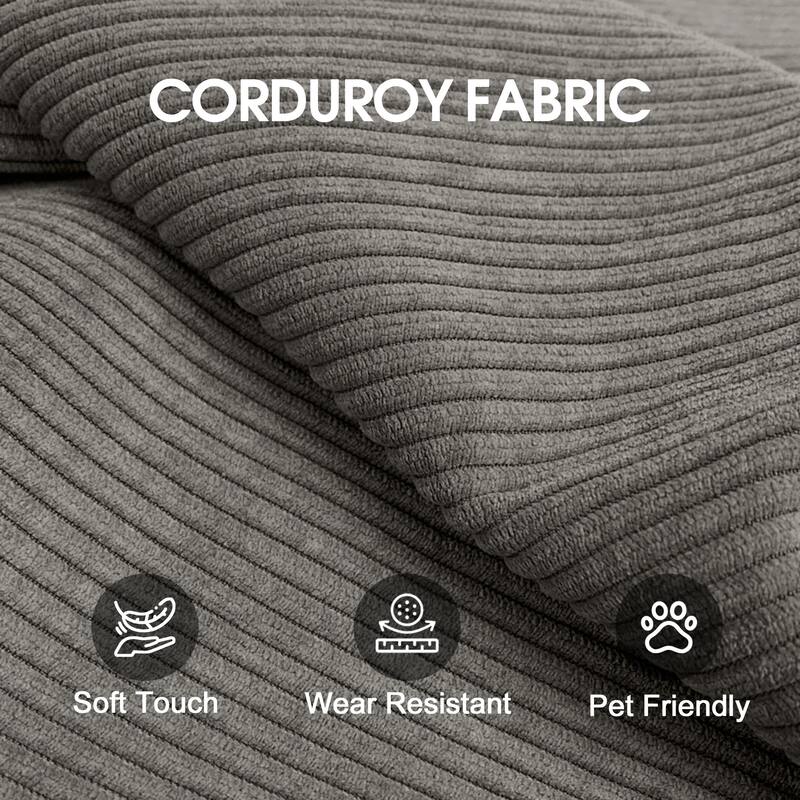 78.8" Convertible Floor Sofa Bed, Corduroy Folding Mattress Sofa Couch for Small Spaces ,No Assembly