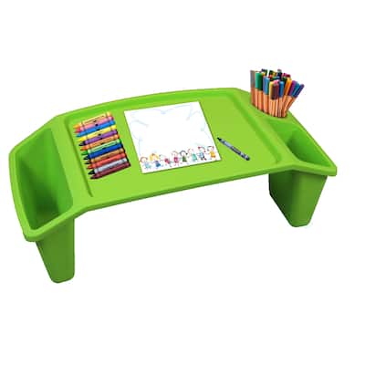 Portable Kids Lap Desk Tray, Activity Table With 3 Compartments for Art, Coloring, Writing, Eating, And Road Trips