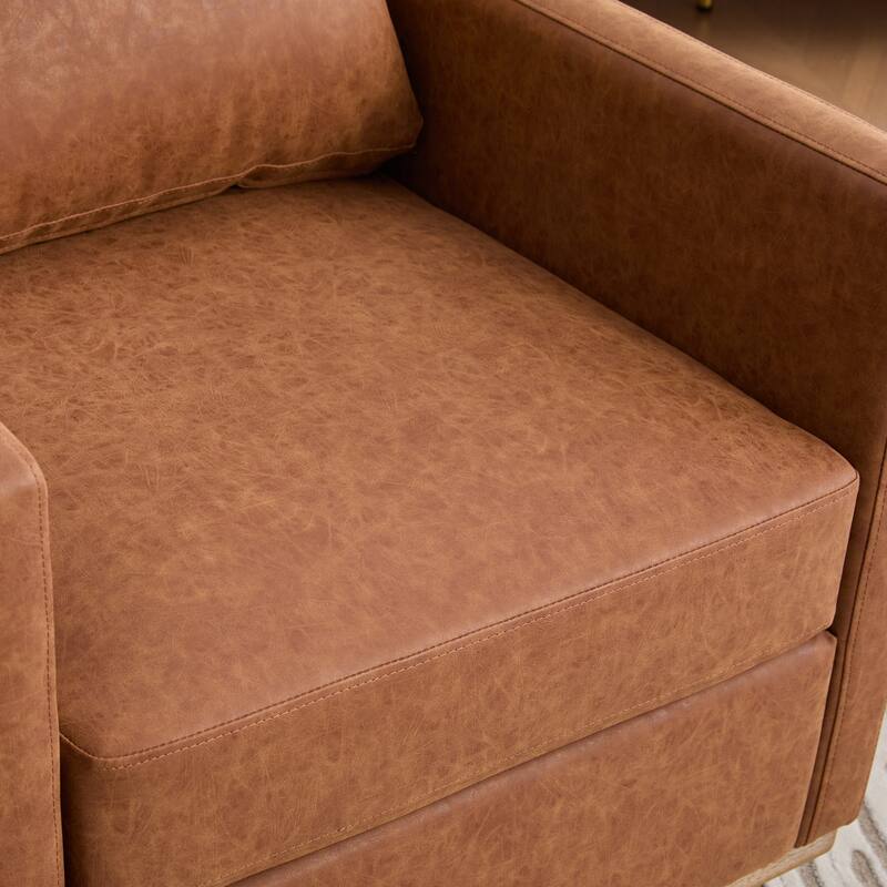 30.7"W Upholstered Square Swivel Accent Chair and Comfy Accent Single Sofa Chair, 360 Degree Club Chair, Lounge Armchair