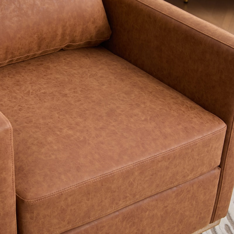 360-Degree Club Chair Barrel Chair, Swivel Accent Chair Single Sofa Chair, Lounge Armchair with Removable Back Pillow