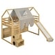 preview thumbnail 25 of 78, Full Size Loft Bed with Slide, Tent, and Storage Shelves - House Frame Kids Bed with Ladder and Car-Shaped Organizer