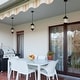 preview thumbnail 4 of 13, Modern Farmhouse Black 1-Light Outdoor Pendant Light Glass Patio Lantern Lamp - D10" X H12"