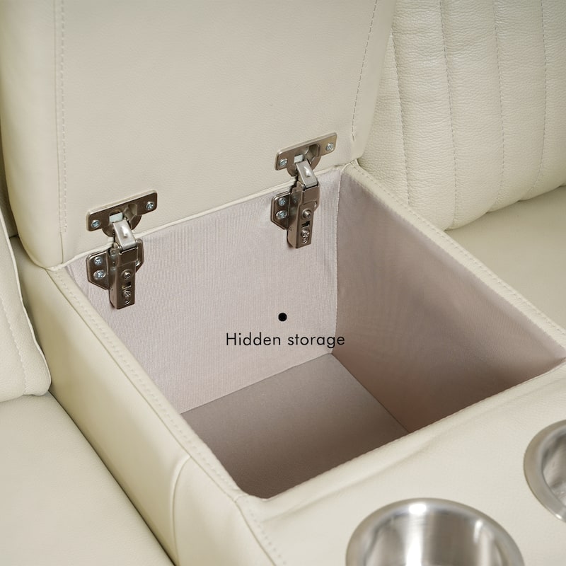 7PCS, 2 Power Recliners, Leather Reclining Sectional with Power Headrest