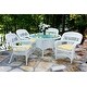 preview thumbnail 36 of 41, Portside Coastal White Outdoor Wicker Dining Set (5-Piece) Sand