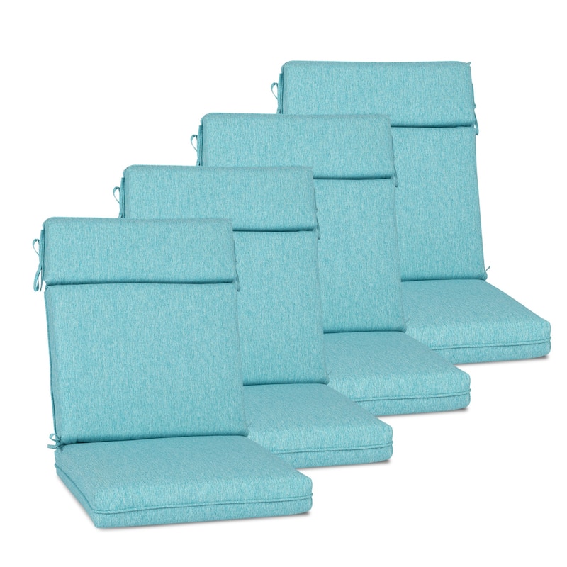 Aoodor Outdoor Dining Chair Cushion Set, 37"x20"x2.8" - Teal - set of 4