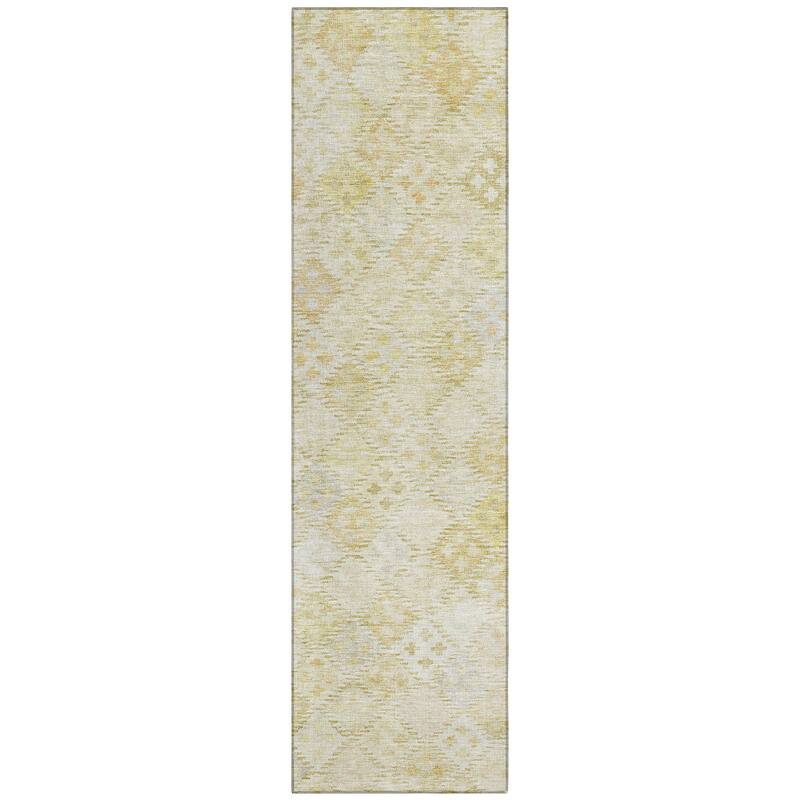 Machine Washable Indoor/ Outdoor Boho Modern Chantille Rug