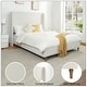 preview thumbnail 75 of 94, Upholstered Platform Bed with Curve-Shaped Design Headboard