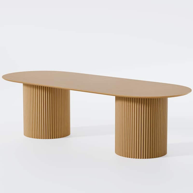 86" Big Solid Wood Oval Dining Table Kitchen Table for Family