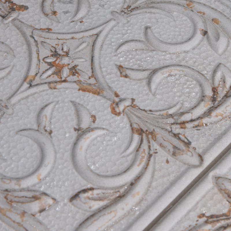 Merola Tile Antigua Lis White 13" x 13" Porcelain Wall Tile