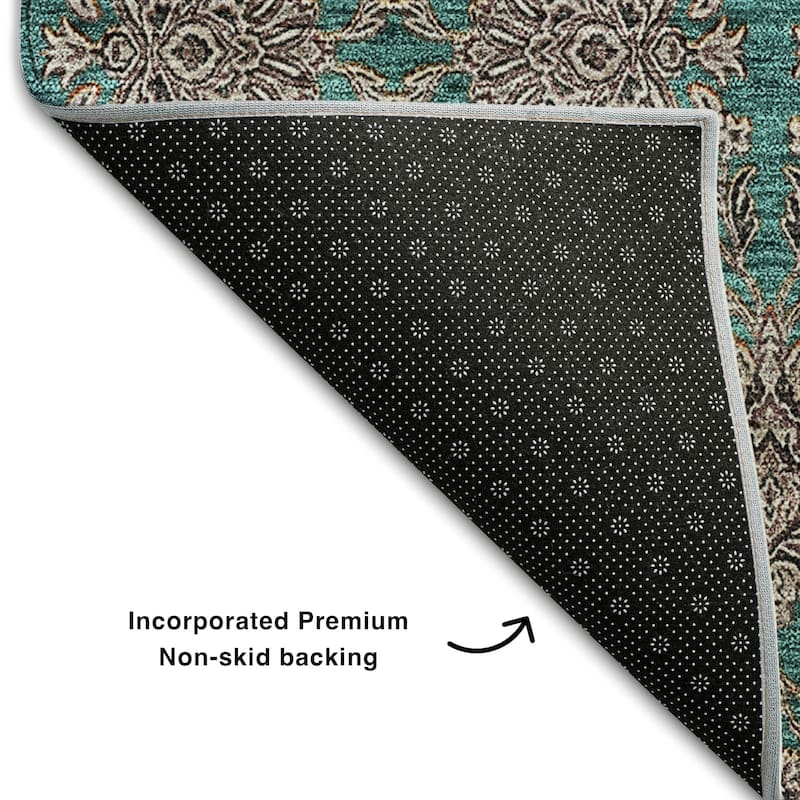 Premium Washable Super Soft Floral Borderless Mayfield Rug