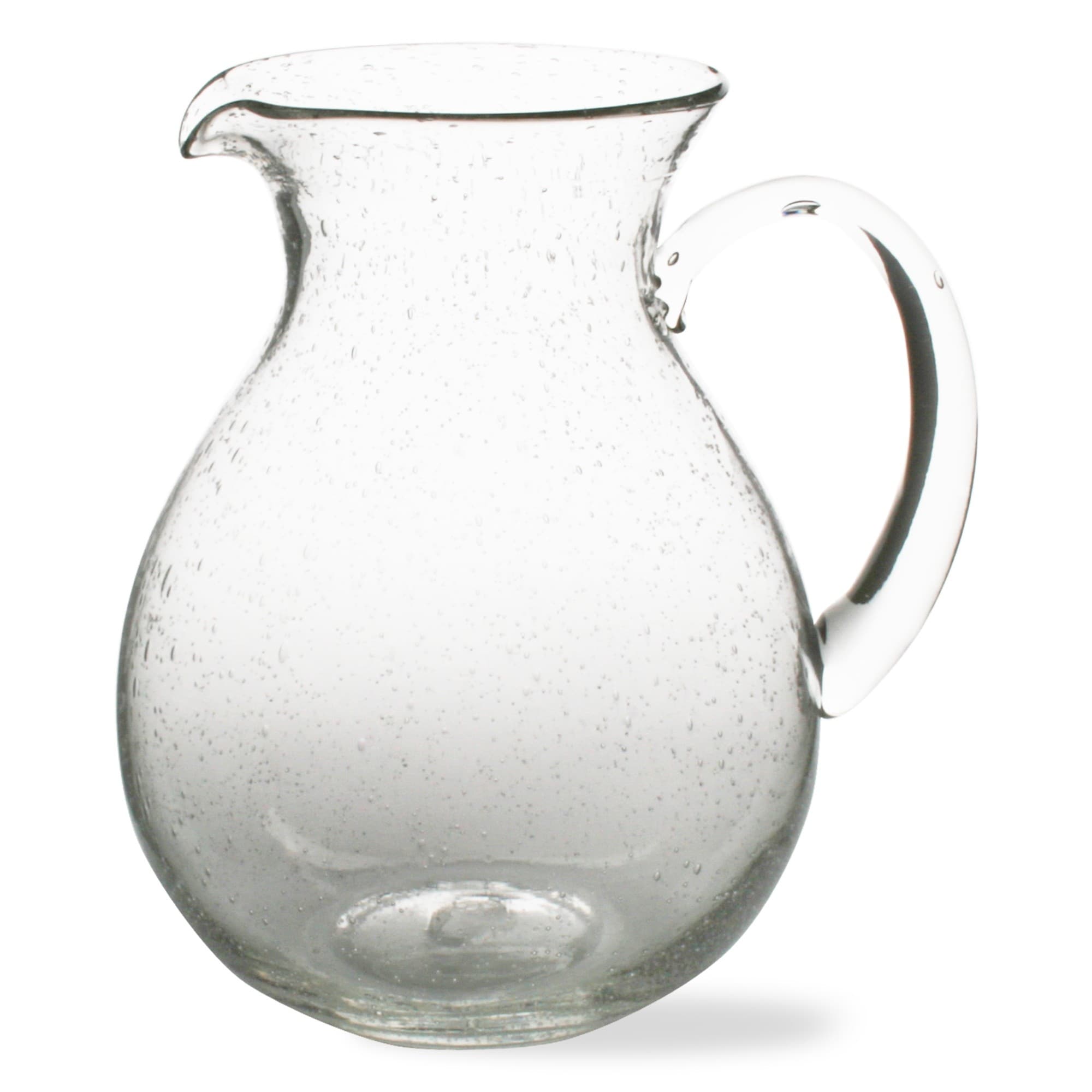Bubble Glass Pitcher - 64oz Clear Beverage Server, Hand Wash Only, 9" H x 5" Dia, Perfect for Everyday Use