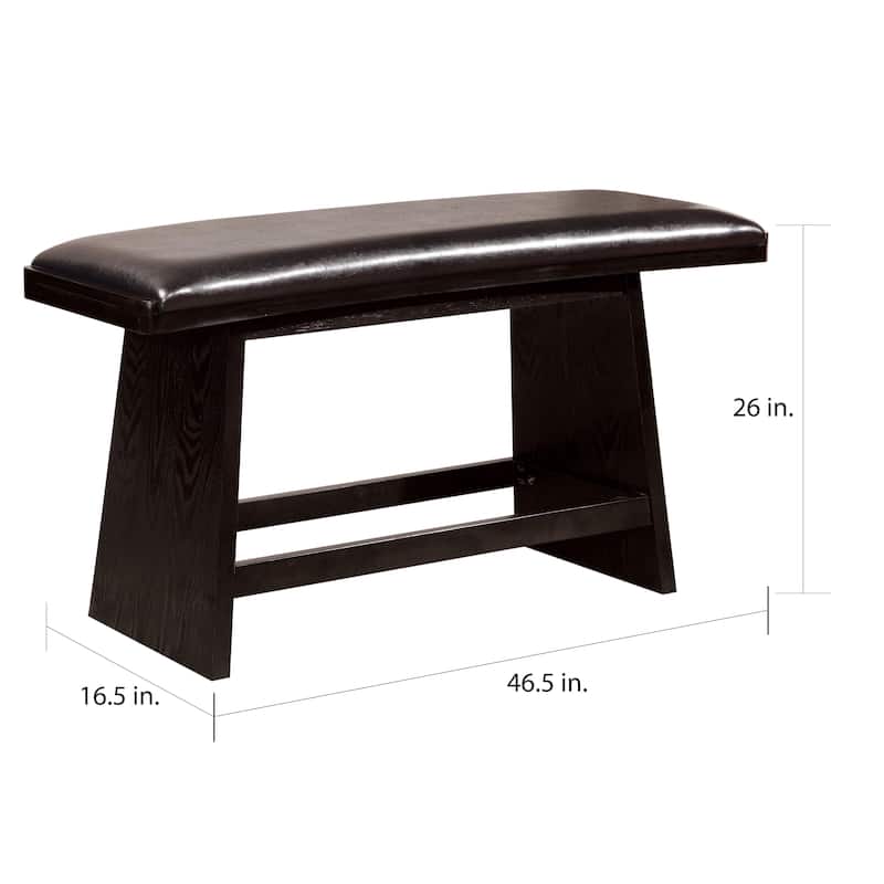 Hace Contemporary Black Faux Leather 6-Piece Counter Height Table Dining Set by Furniture of America