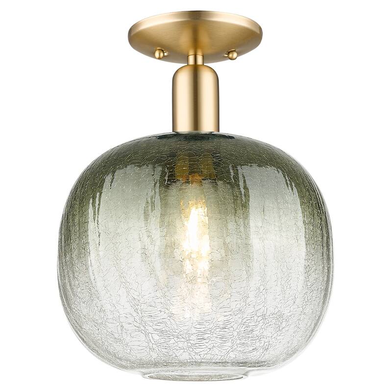 Innovations Lighting Downtown Urban - Brookhaven Sphere - 1 Light 10" Semi-Flush Mount Light - Champagne Bronze/Slate Shade