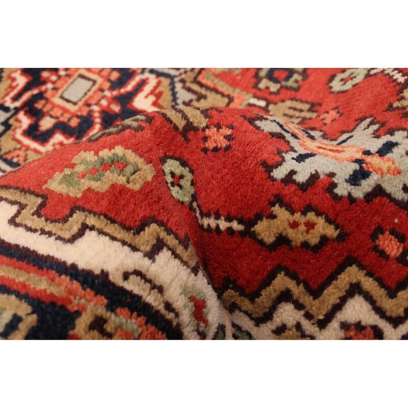 ECARPETGALLERY Hand-knotted Serapi Heritage Light Red Wool Rug - 2'6 x 23'5