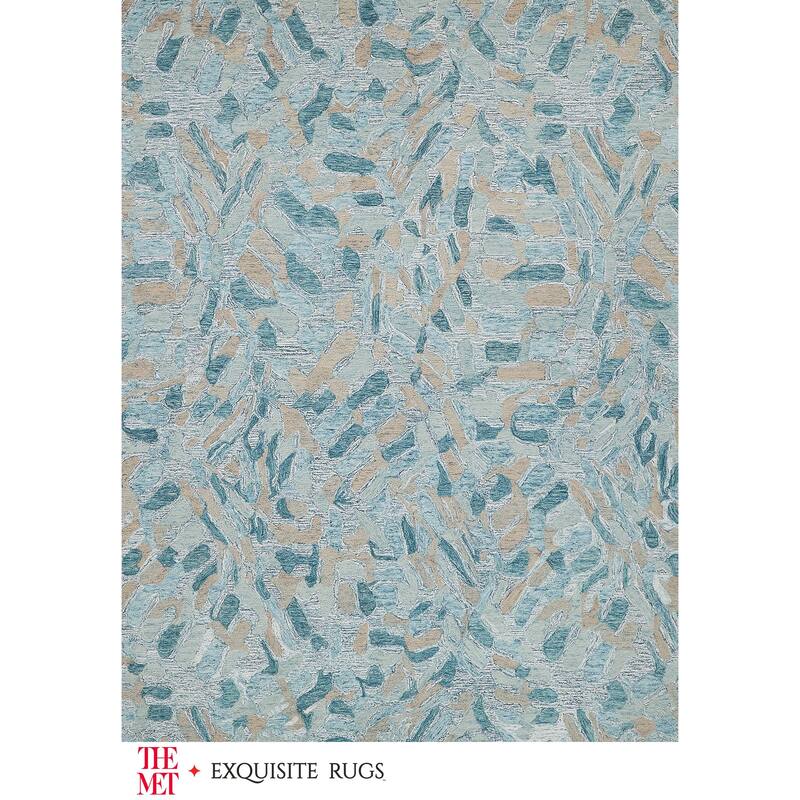 The Met X Exquisite Rugs Botanica Turquoise/Ivory/Multi Area Rug